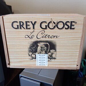 Grey Goose Le Citron Vodka Empty Wooden Display Crate/Box Vintage